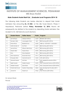 Male Students Hostel Merit List _ Graduate Level