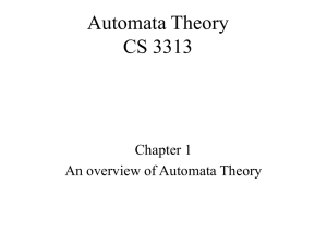 Automata Theory CS 3313