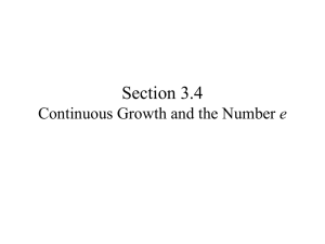 Section 3.4 Continuous Growth and the Number e