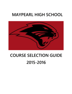 determining credit for courses - Maypearl Independent School District