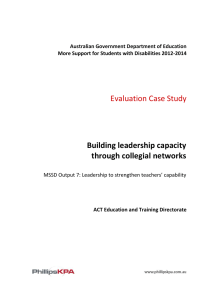 Building leadership capacity through collegial networks