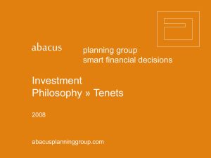 Abacus Investment Philosophy and Tenets
