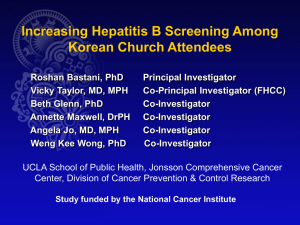 UCLA-UW collaboration re: Hepatitis B in Koreans