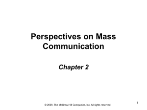 Ch 2 Perspectives On Mass Communication FUNCTIONAL ANALYSIS
