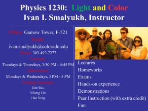 Physics 1230: Light and Color Chapter 1
