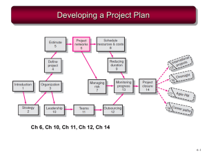 0 Chapter 6 – Developing a Project Plan