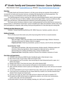 8th Grade FCS- Syllabus and Expectations