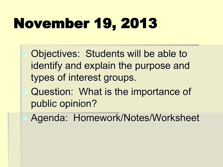 List The Four Major Types Of Interest Groups Beginning With The Most Common