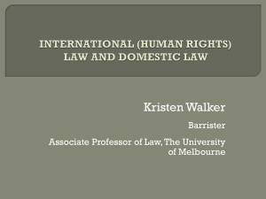 Int HR in Domestic Law