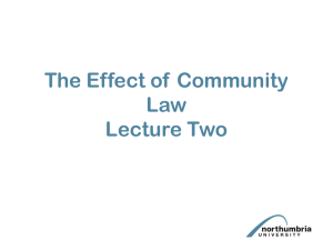 Effect of Community Law 2 PowerPoint