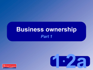 Unit 1 Business Ownership