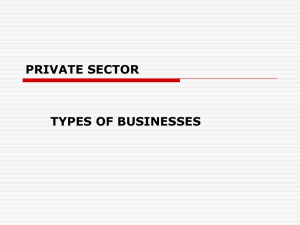 private sector types of businesses