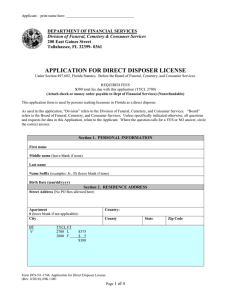 Application for Direct Disposer License