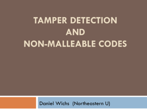 Tamper Detection and Non-malleable Codes