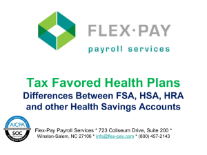 Tax Favored Health Plans - Flex