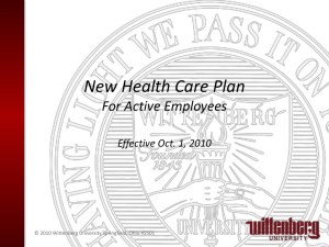 Wittenberg University Health Care Plan Review