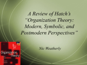 A Review of Hatch's “Organization Theory: Modern, Symbolic, and
