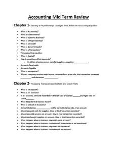 Accounting Mid Term Review Chapter 1