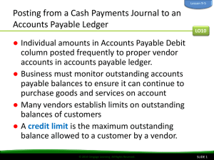 Posting from a Cash Payments Journal to an Accounts
