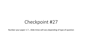 Checkpoint #27