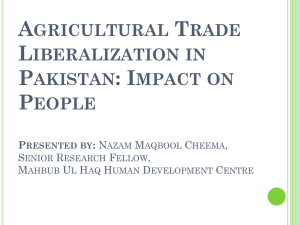 Impact on food security - Mahbub ul Haq Human Development Center