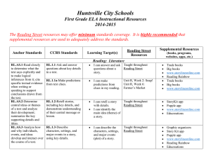 First Grade ELA Instructional Resources