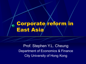 Corporate reform in East Asia