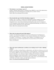 Industry Analysis Worksheet What industry is your business a part of