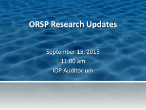 September 15, 2015 ORSP Updates