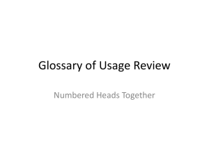 Glossary of Usage Review