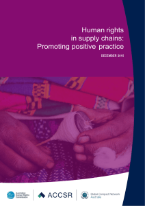 Human rights in supply chains: Promoting positive practice • 1