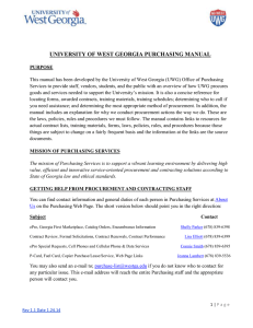university of west georgia purchasing manual