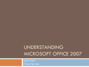 Understanding Microsoft Office 2007