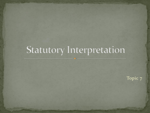 Statutory Interpretation - The University of Sydney