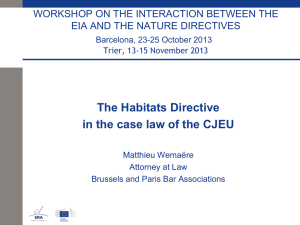 Habitats Directive in the case law of CJEU - era