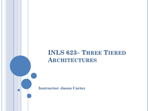 INLS 623– Three Tiered Architectures Instructor: Jason Carter