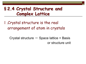 2.4 Crystal Structure and Complex Lattice +