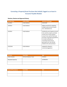 Correcting a Property/Asset Purchase Not Initially Tagged as