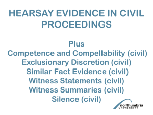 Hearsay Evidence in Civil Proceedings PowerPoint