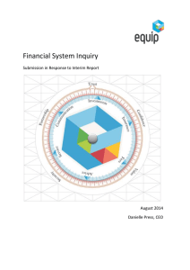 Equip - Submission to the Financial System Inquiry. Issues set out in