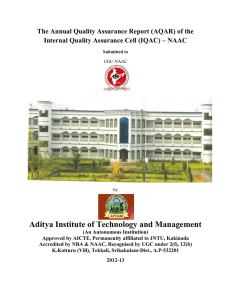 The Annual Quality Assurance Report of the IQAC for 2012-13