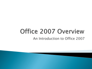 Office 2007 Introduction