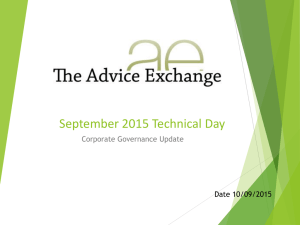 TAE Corporate Governance Update