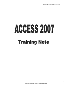 MS Access 2007