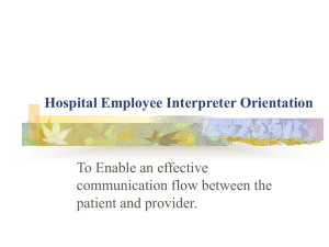 Hospital Employee Interpreter Orientation