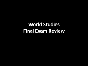 World Studies Final Exam Review