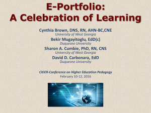 E-Portfolio: A Celebration of Learning