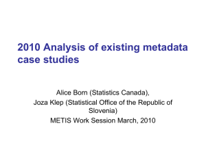 Analysis of existing metadata case studies