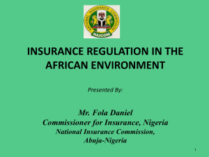INSURANCE REGULATIONS IN THE AFRICAN ENVIRONMENT