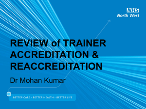 REVIEW of TRAINER ACCREDITATION & REACCREDITATION